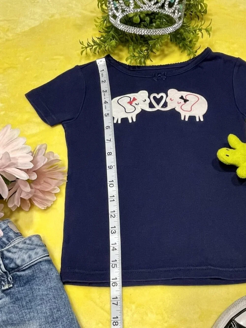 GYMBOREE Big Sis Elephant Gift Toddler Toddler Girl Blue Navy T-Shirt Size 7